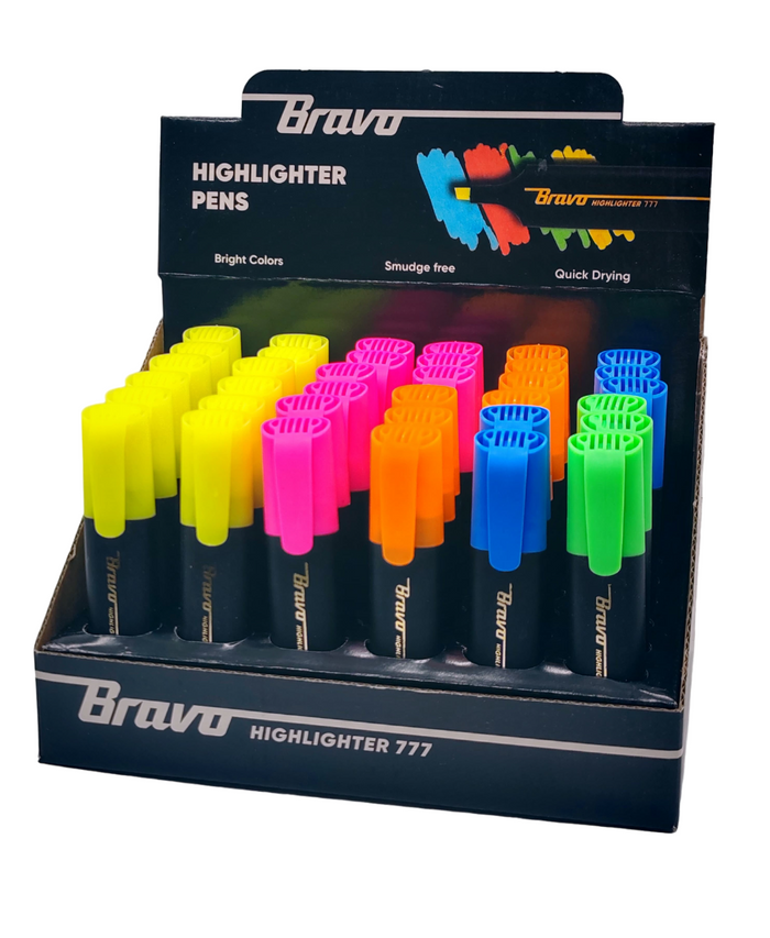 Bravo Highlighter Pen Pack, 36 Pens – Multi Color